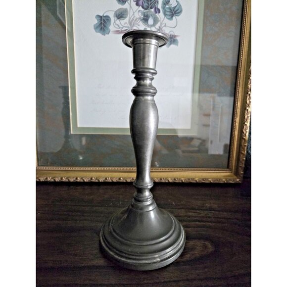 Vintage Queen Art Pewter Candlesticks Pair 9.25" Colonial Revival USA ATC 595 - Picture 2 of 10